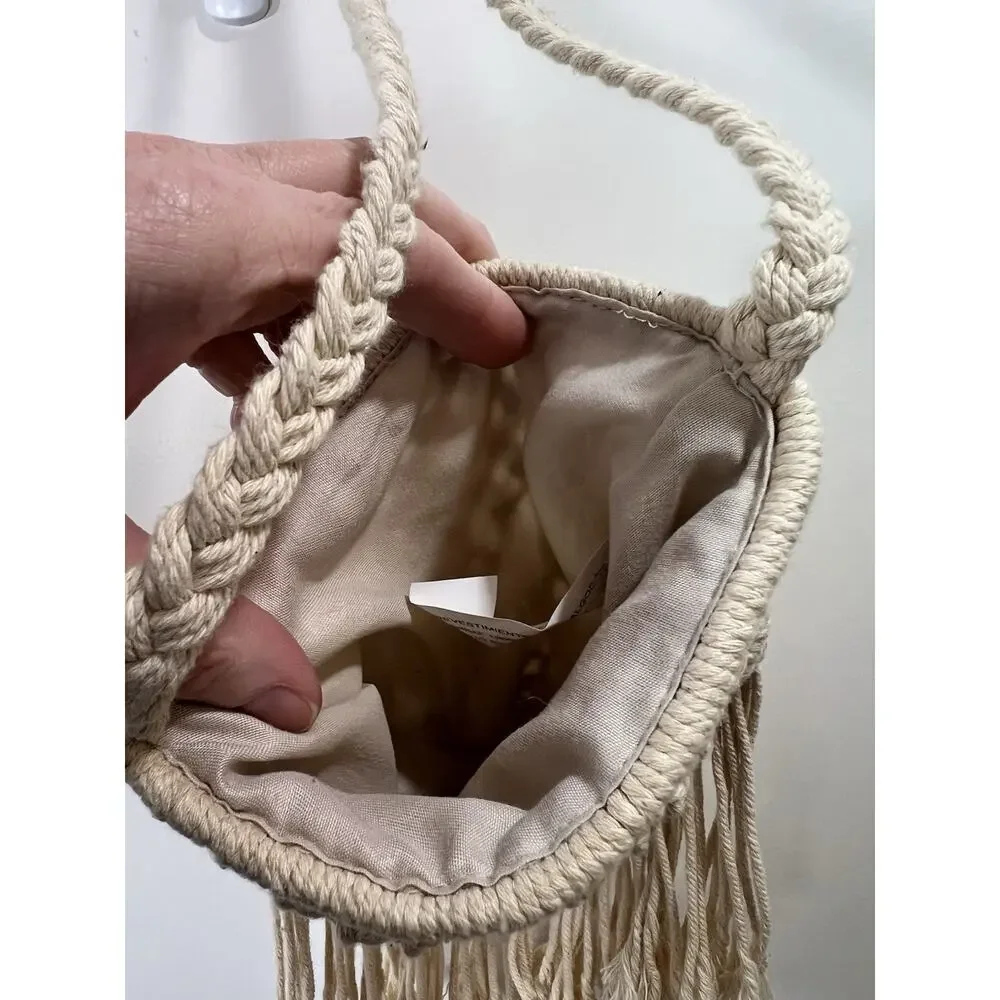 Unbranded Women’s Crochet Crossbody Bag Size OS Cream Boho Festival Beachy Artsy